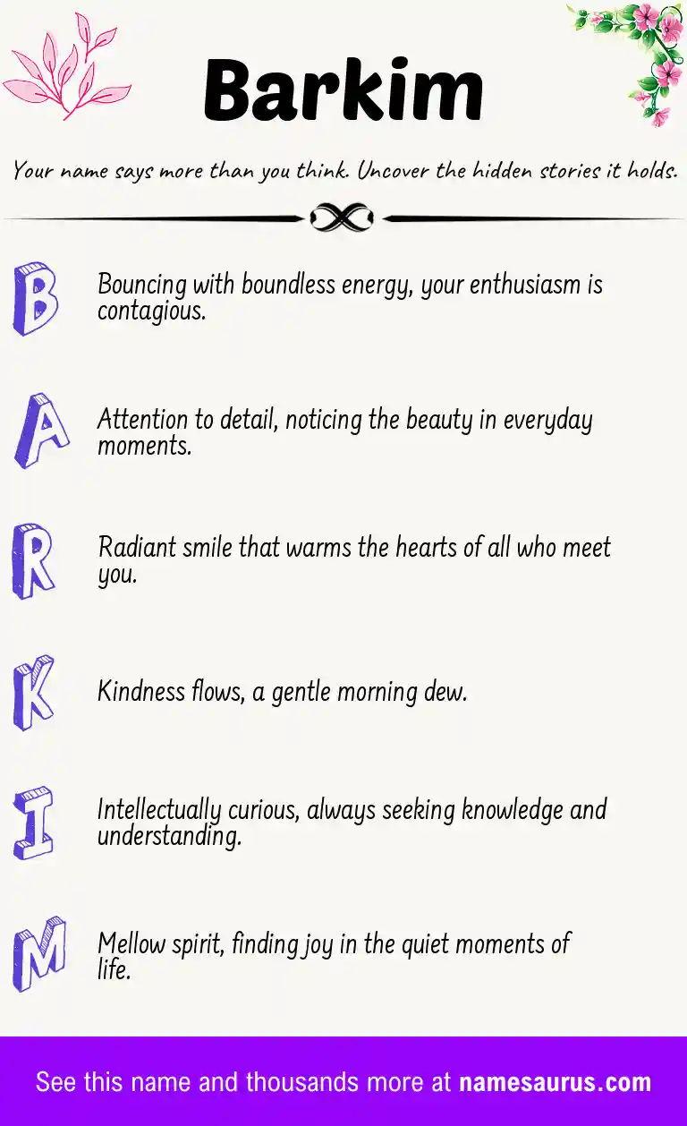 Acrostic poem about Barkim.