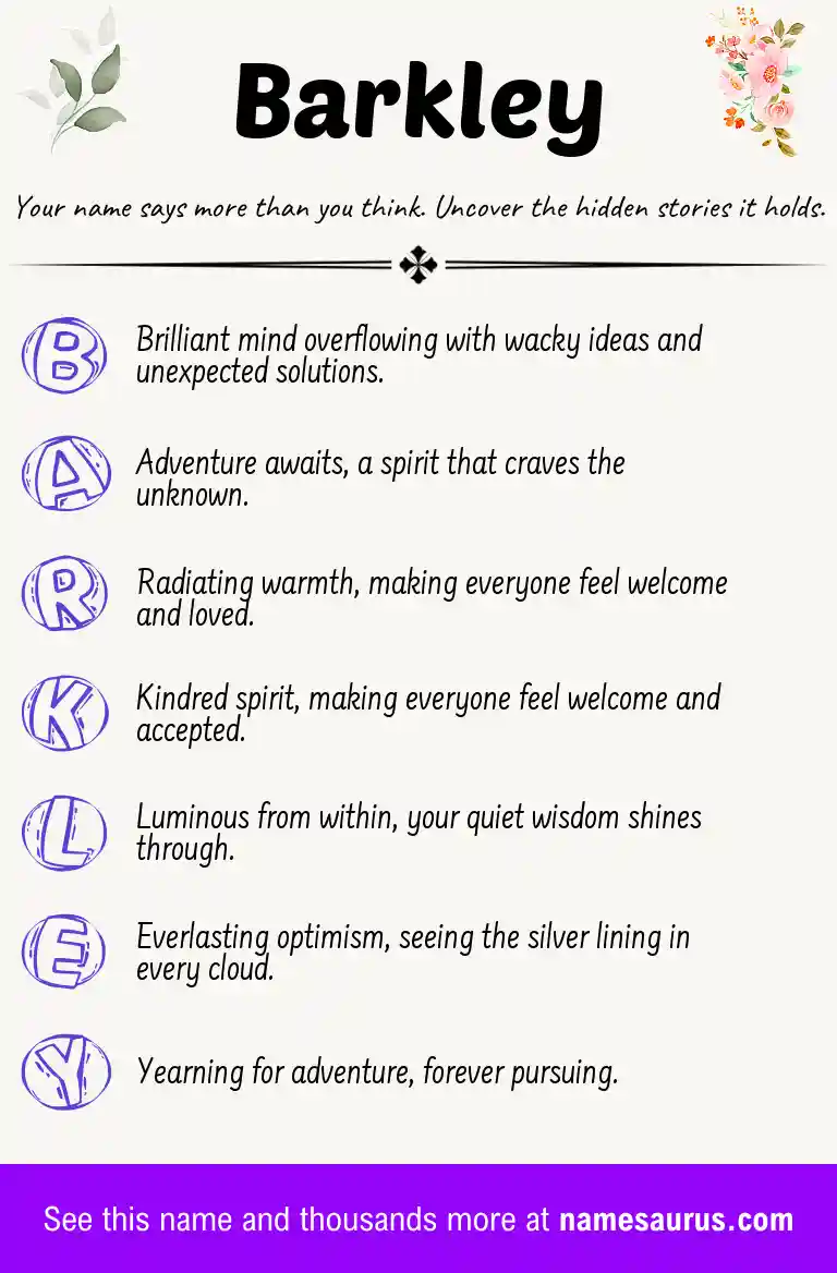 Acrostic poem about Barkley.