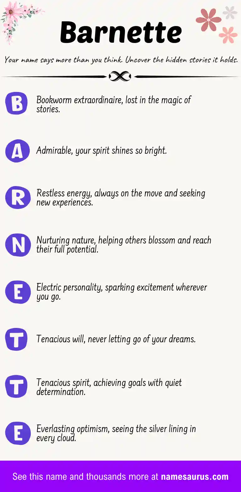 Acrostic poem about Barnette.