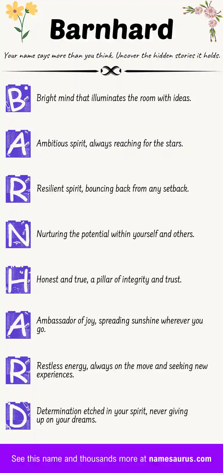 Acrostic poem about Barnhard.