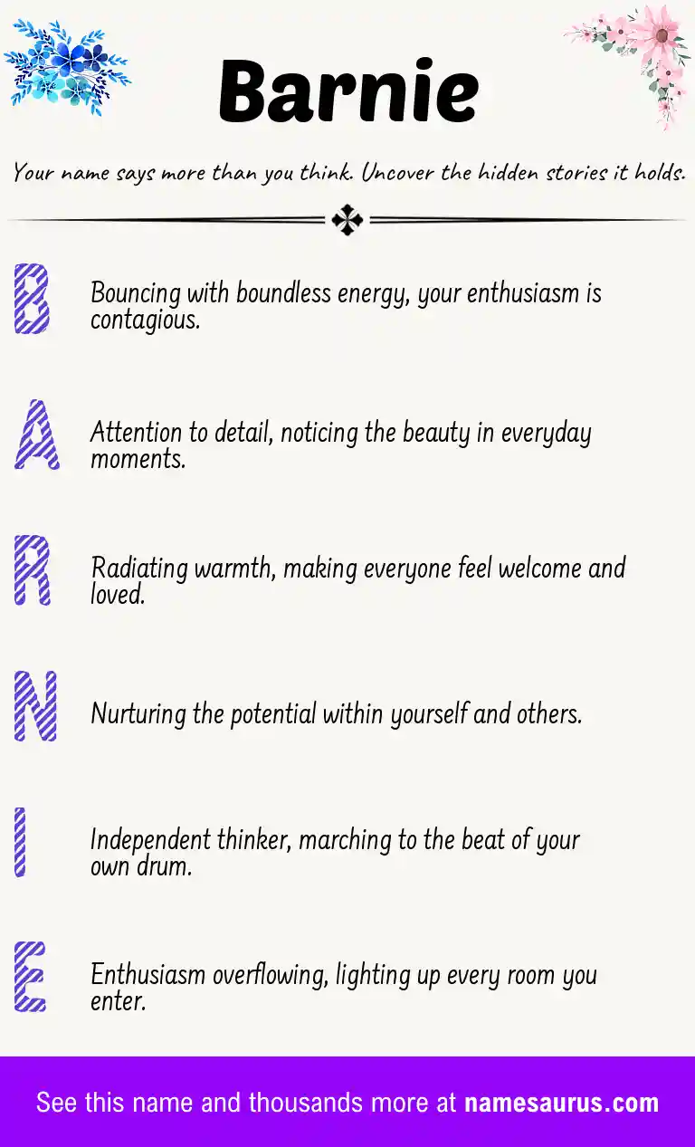 Acrostic poem about Barnie.