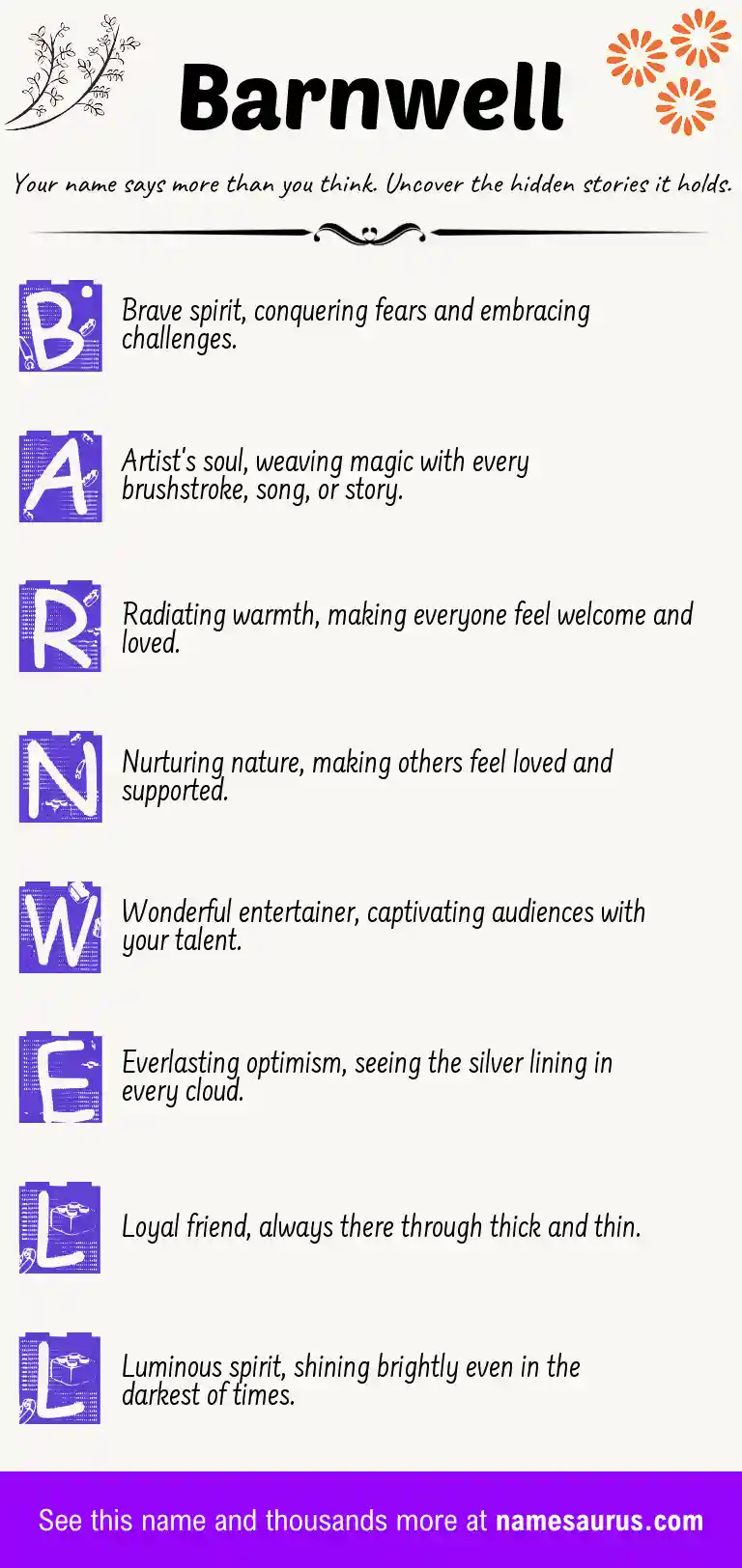 Acrostic poem about Barnwell.