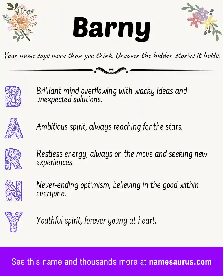 Acrostic poem about Barny.