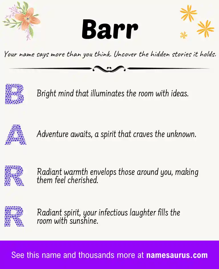 Acrostic poem about Barr.