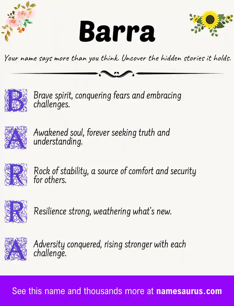 Acrostic poem about Barra.