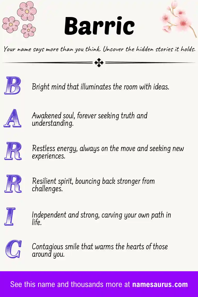 Acrostic poem about Barric.