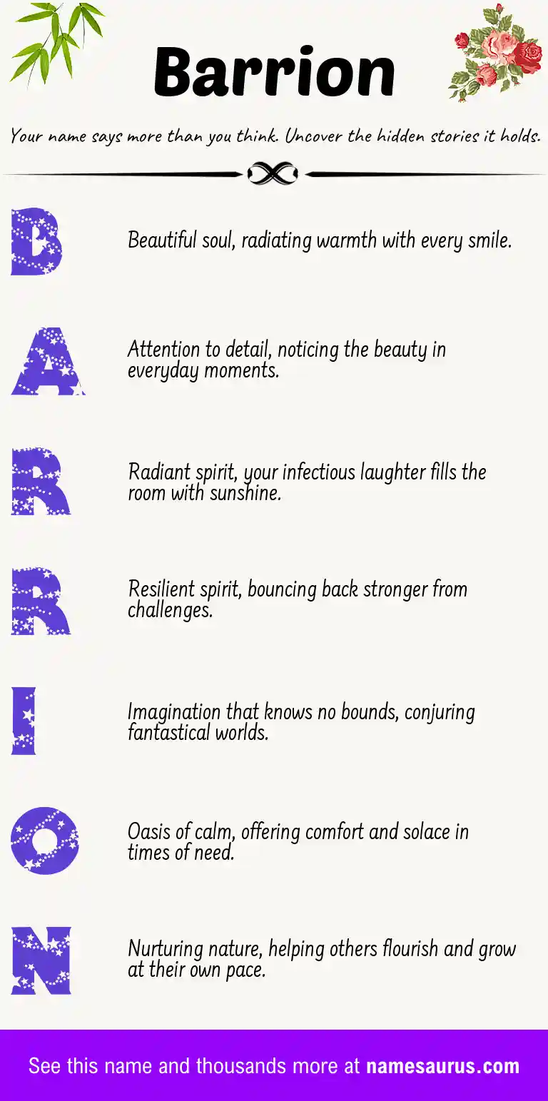 Acrostic poem about Barrion.