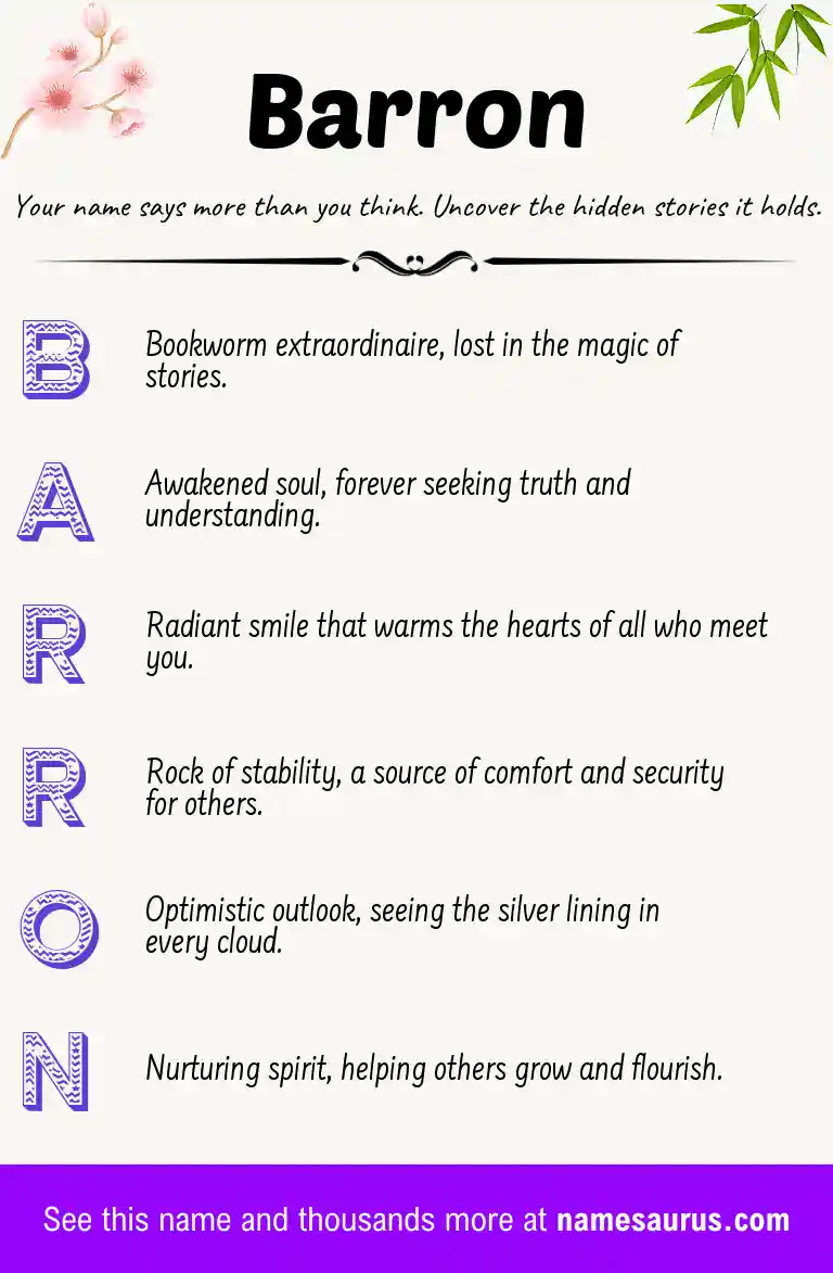 Acrostic poem about Barron.