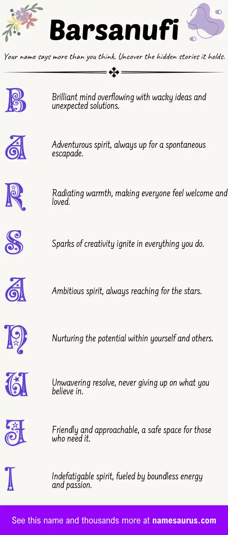 Acrostic poem about Barsanufi.