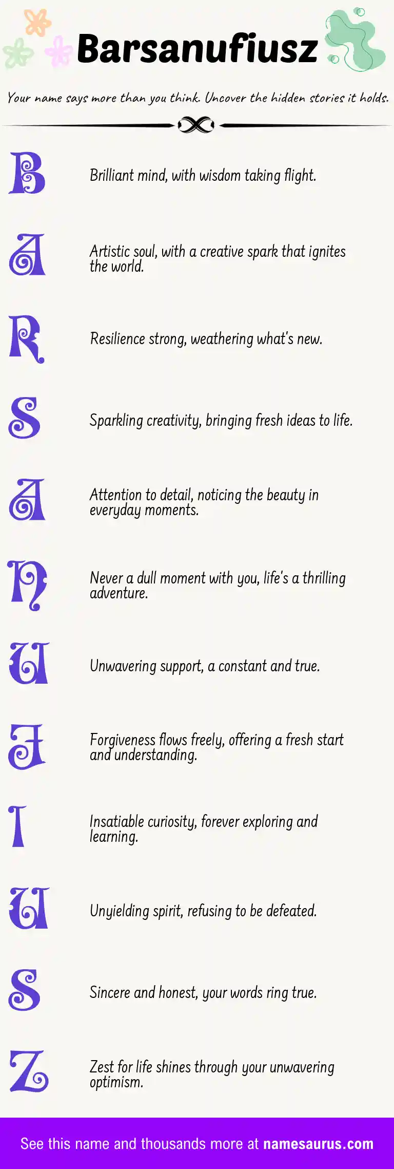 Acrostic poem about Barsanufiusz.