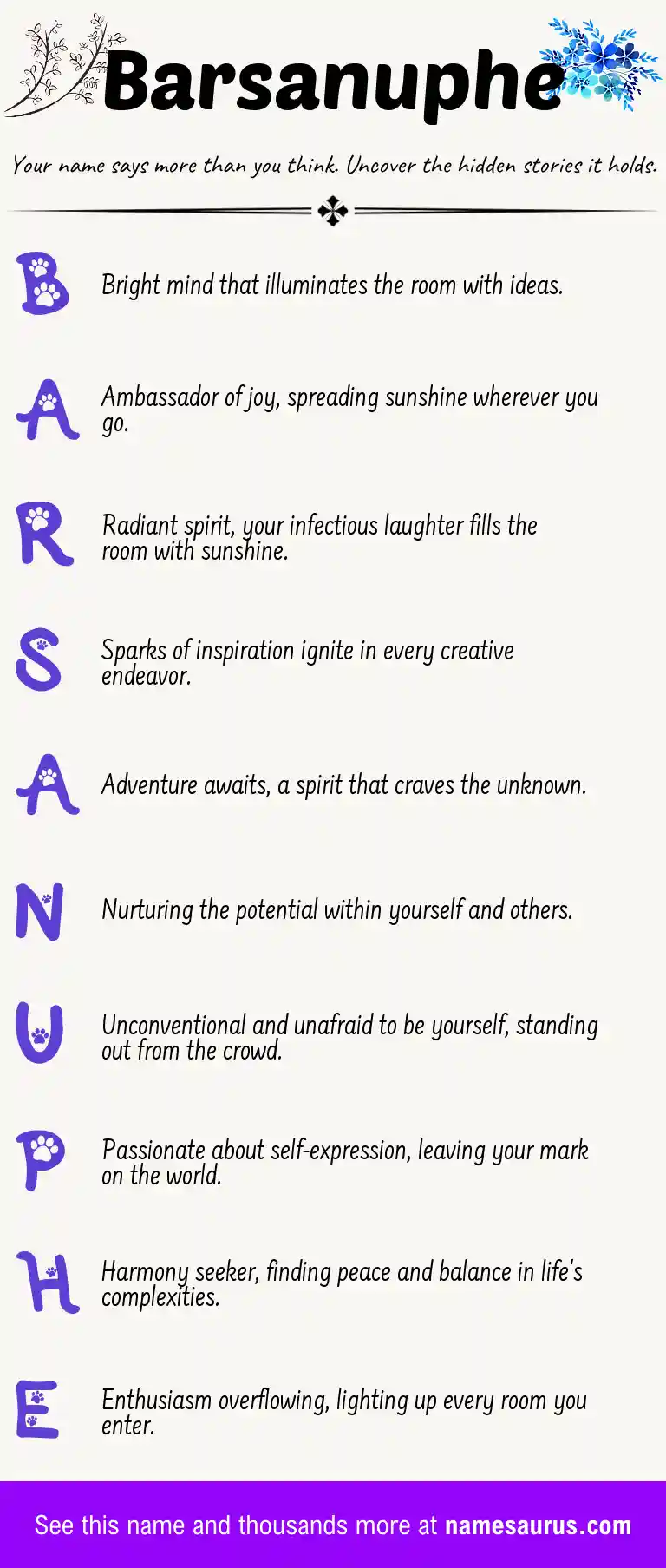 Acrostic poem about Barsanuphe.