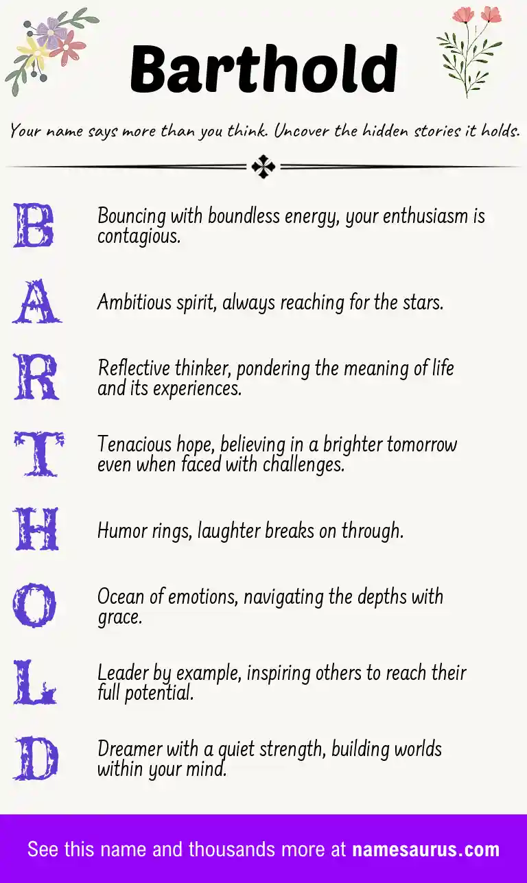 Acrostic poem about Barthold.