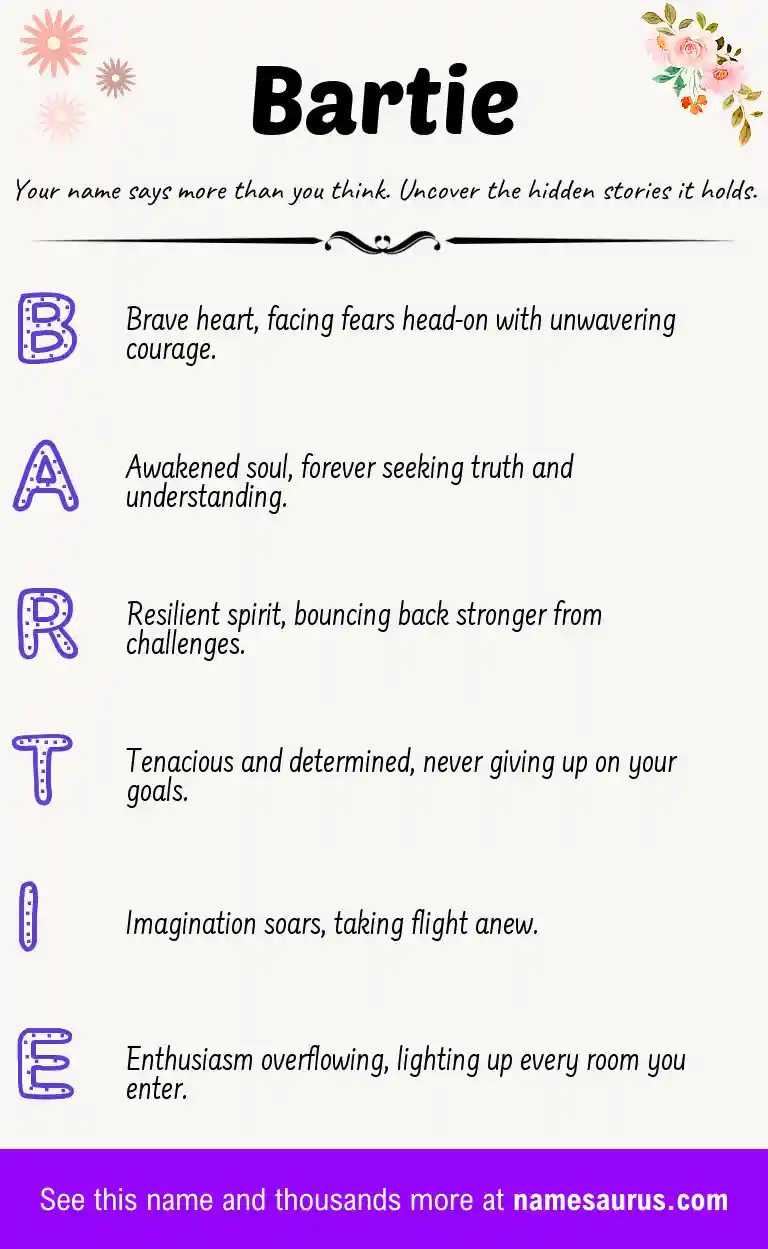 Acrostic poem about Bartie.