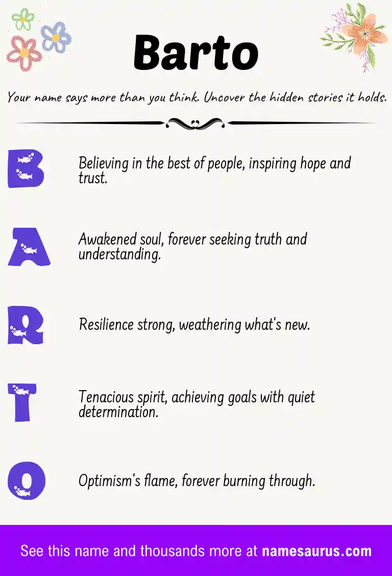 Acrostic poem about Barto.