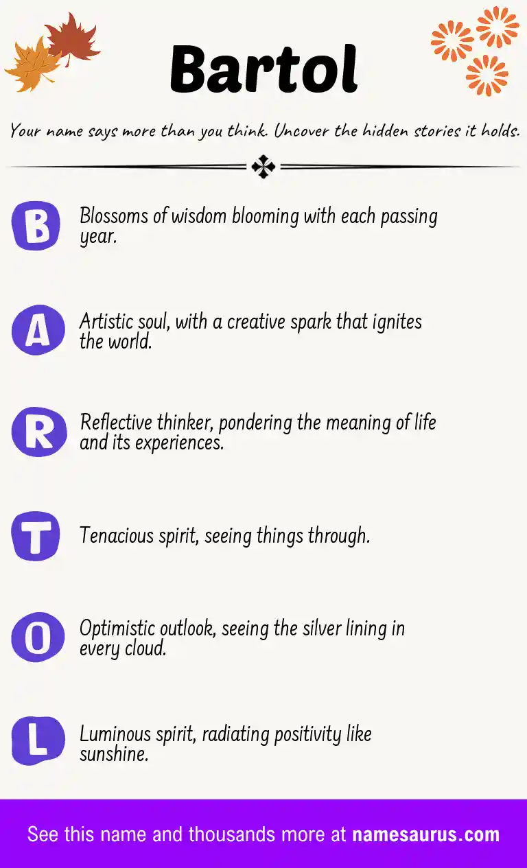 Acrostic poem about Bartol.
