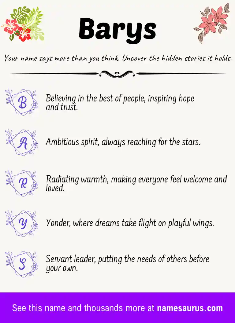 Acrostic poem about Barys.