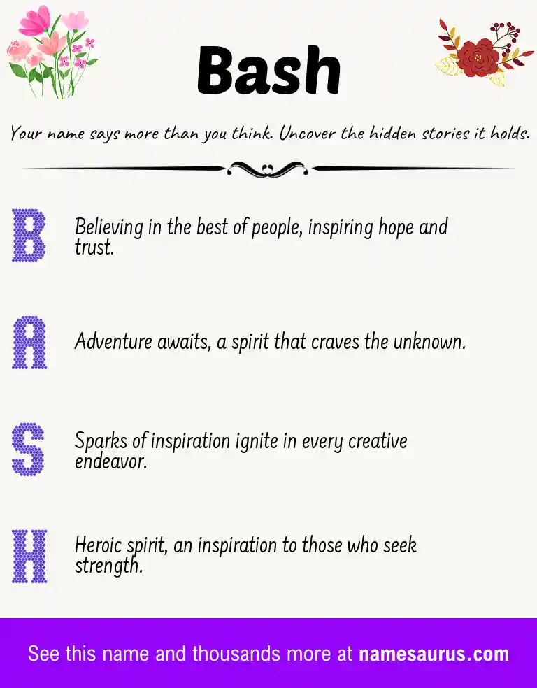 Acrostic poem about Bash.