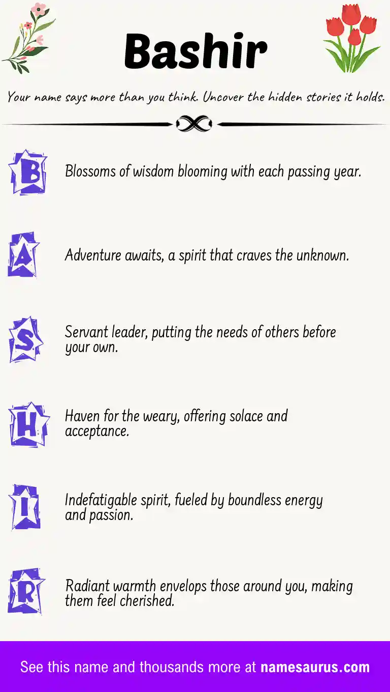 Acrostic poem about Bashir.