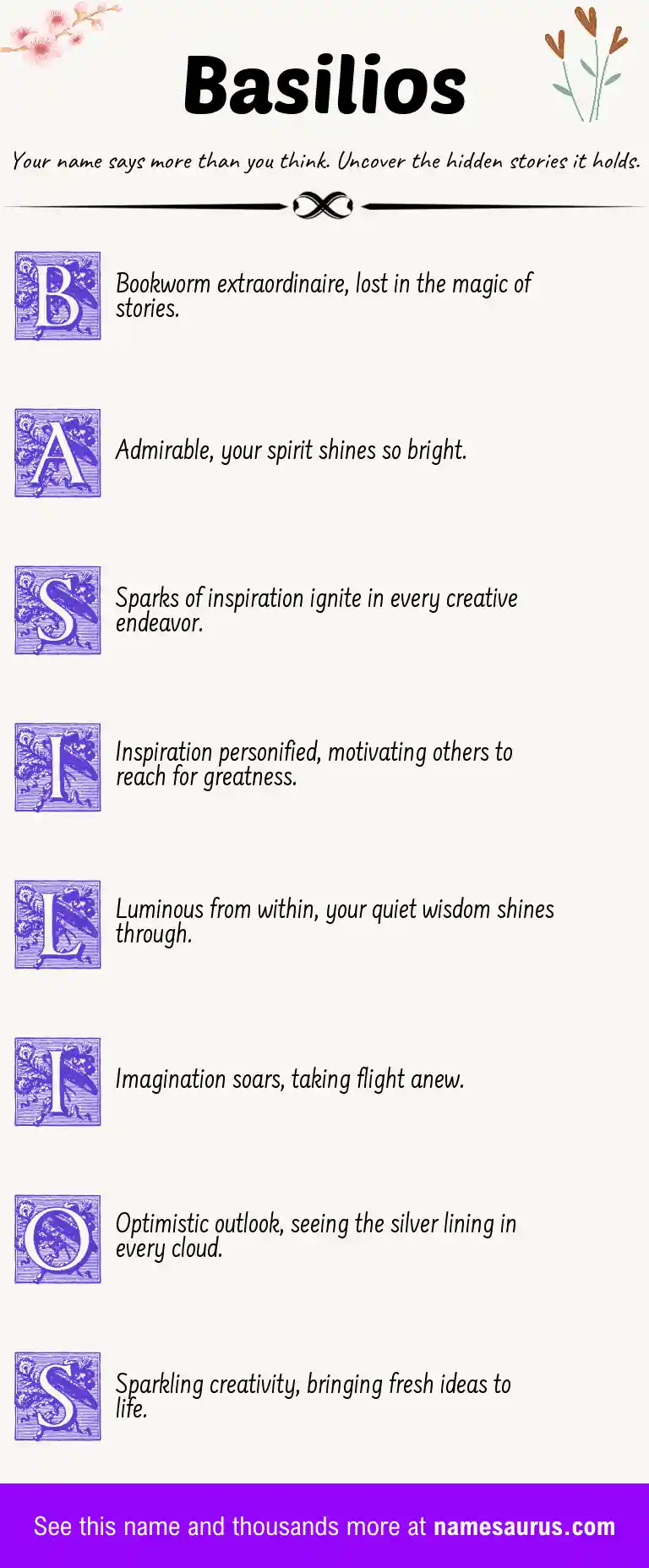 Acrostic poem about Basilios.