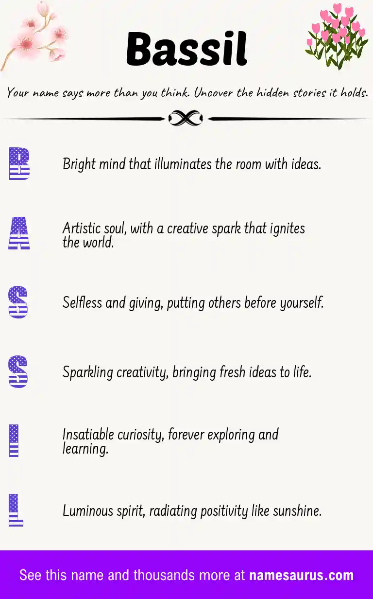 Acrostic poem about Bassil.