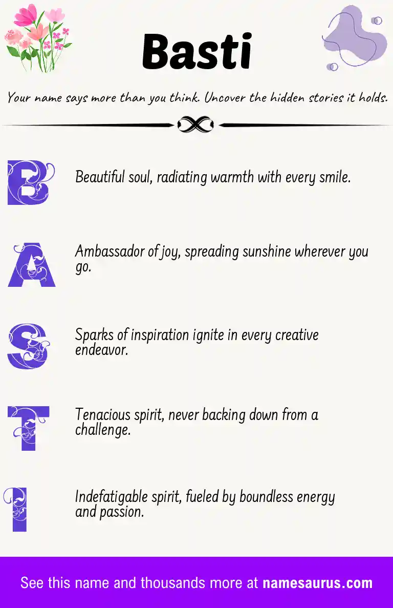 Acrostic poem about Basti.