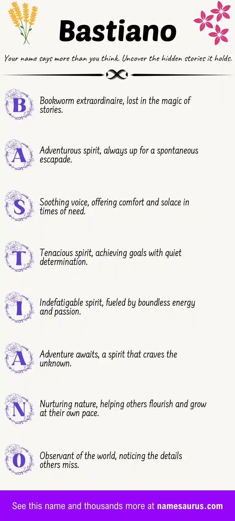 Acrostic poem about Bastiano.