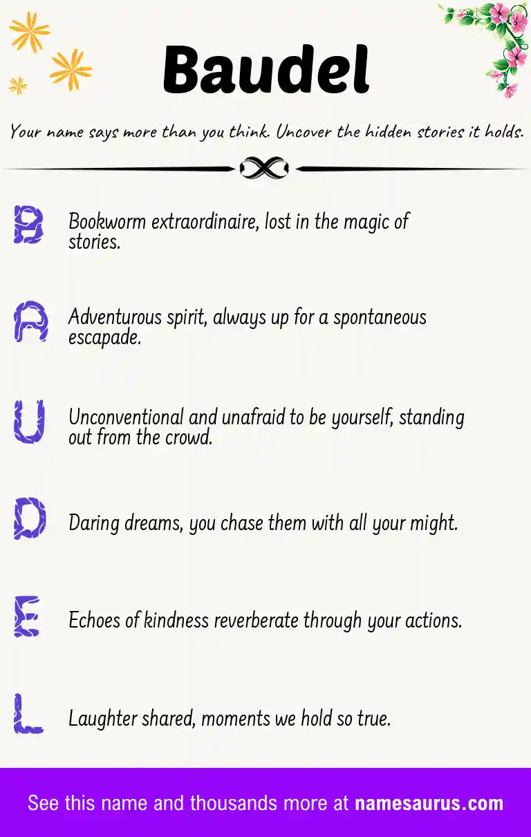 Acrostic poem about Baudel.