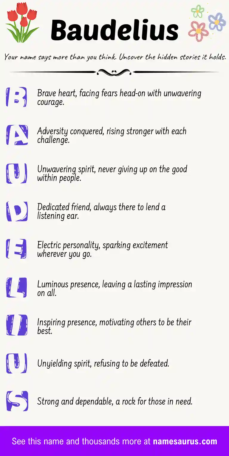 Acrostic poem about Baudelius.