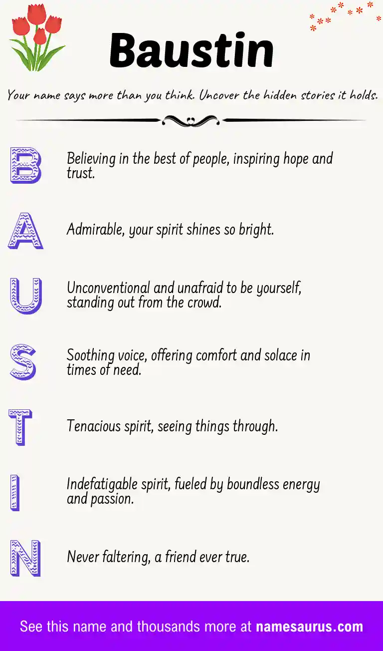 Acrostic poem about Baustin.
