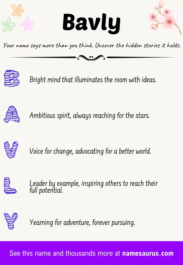 Acrostic poem about Bavly.
