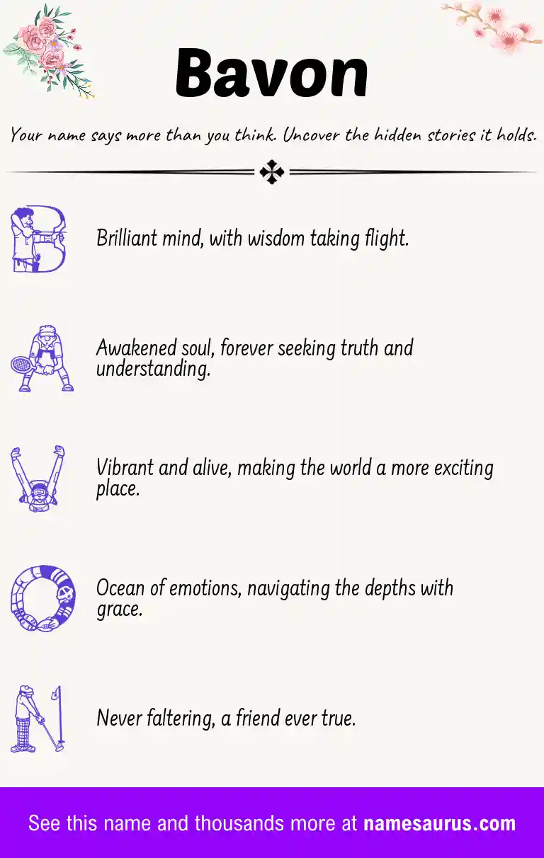 Acrostic poem about Bavon.