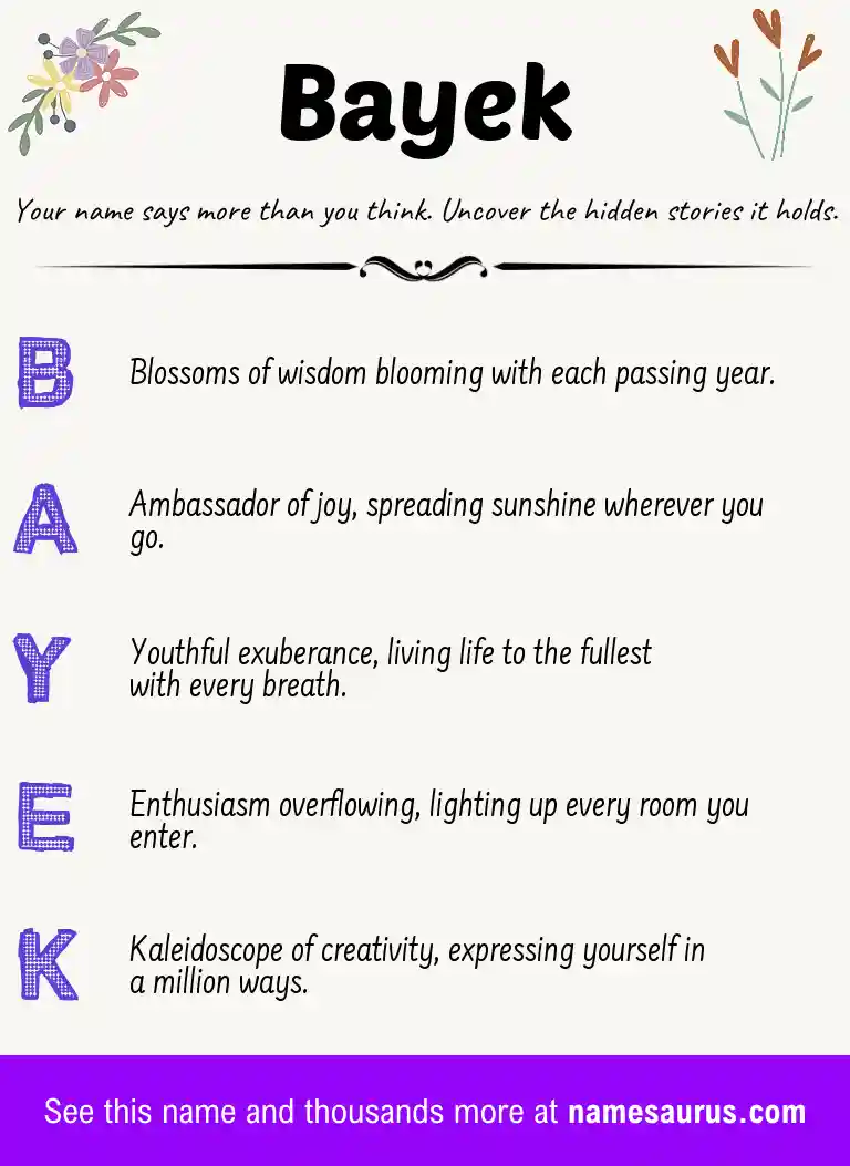 Acrostic poem about Bayek.