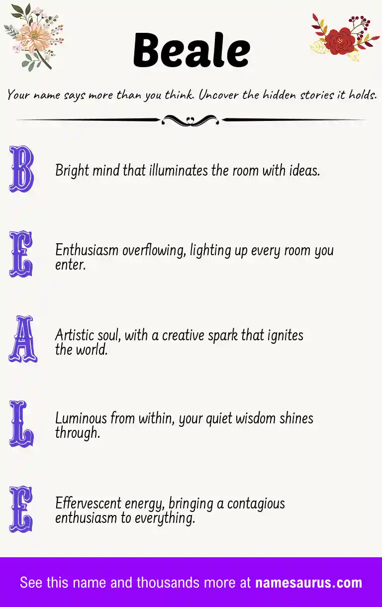 Acrostic poem about Beale.