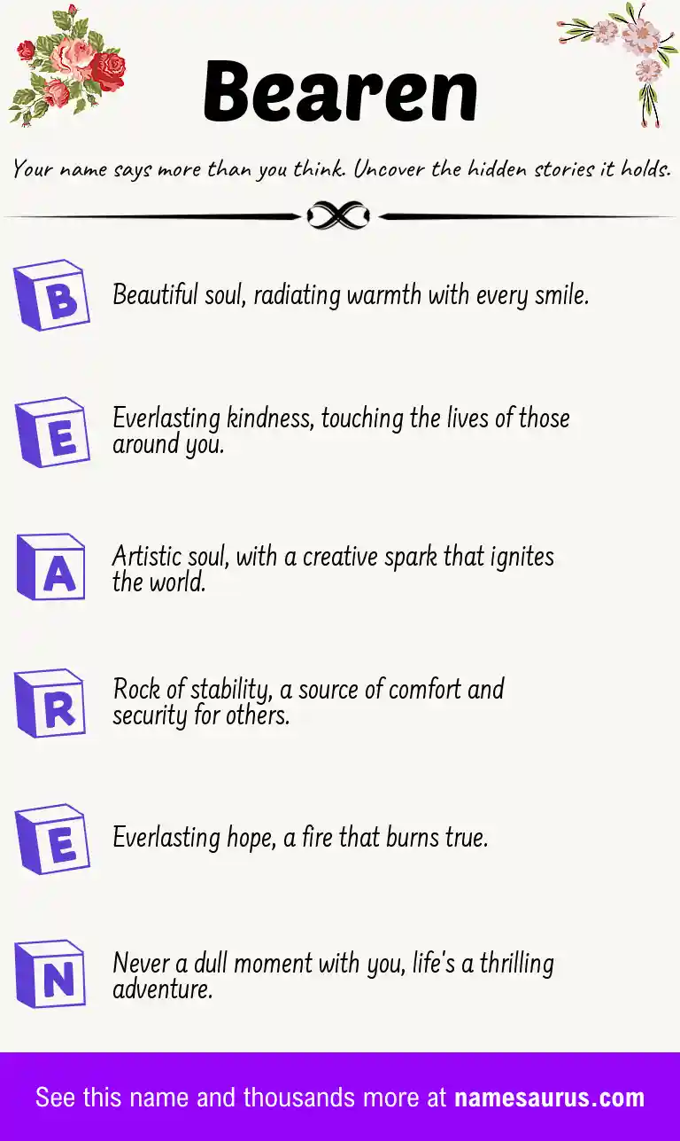 Acrostic poem about Bearen.