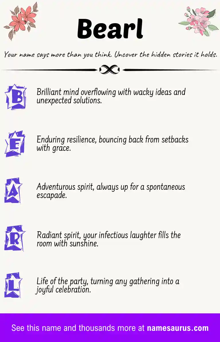 Acrostic poem about Bearl.
