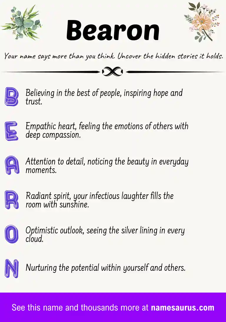 Acrostic poem about Bearon.