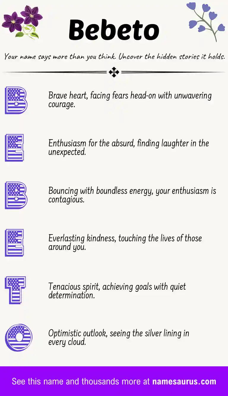 Acrostic poem about Bebeto.