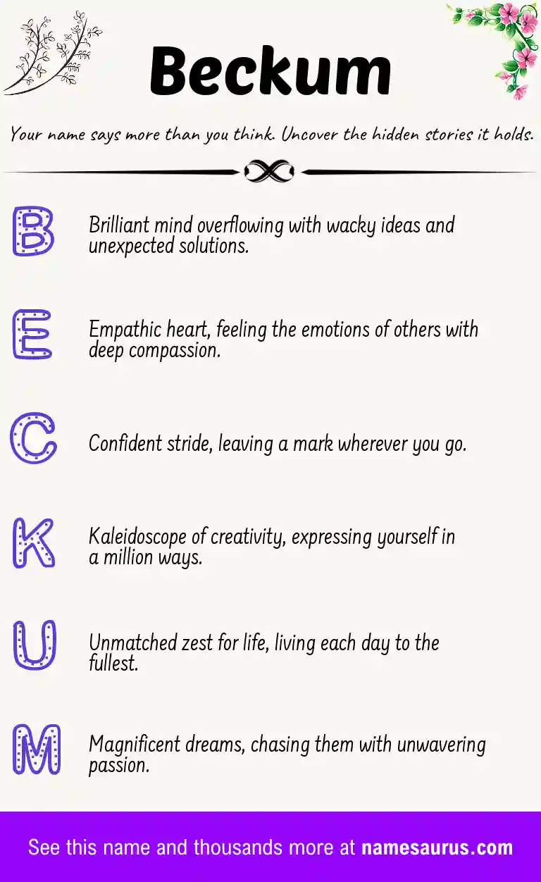 Acrostic poem about Beckum.