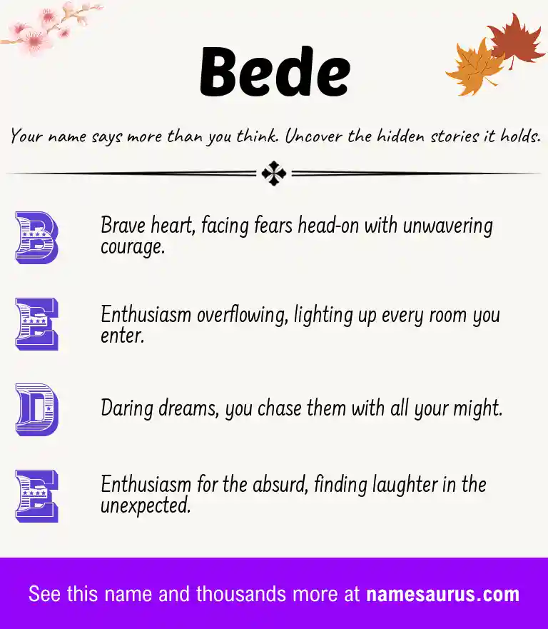 Acrostic poem about Bede.
