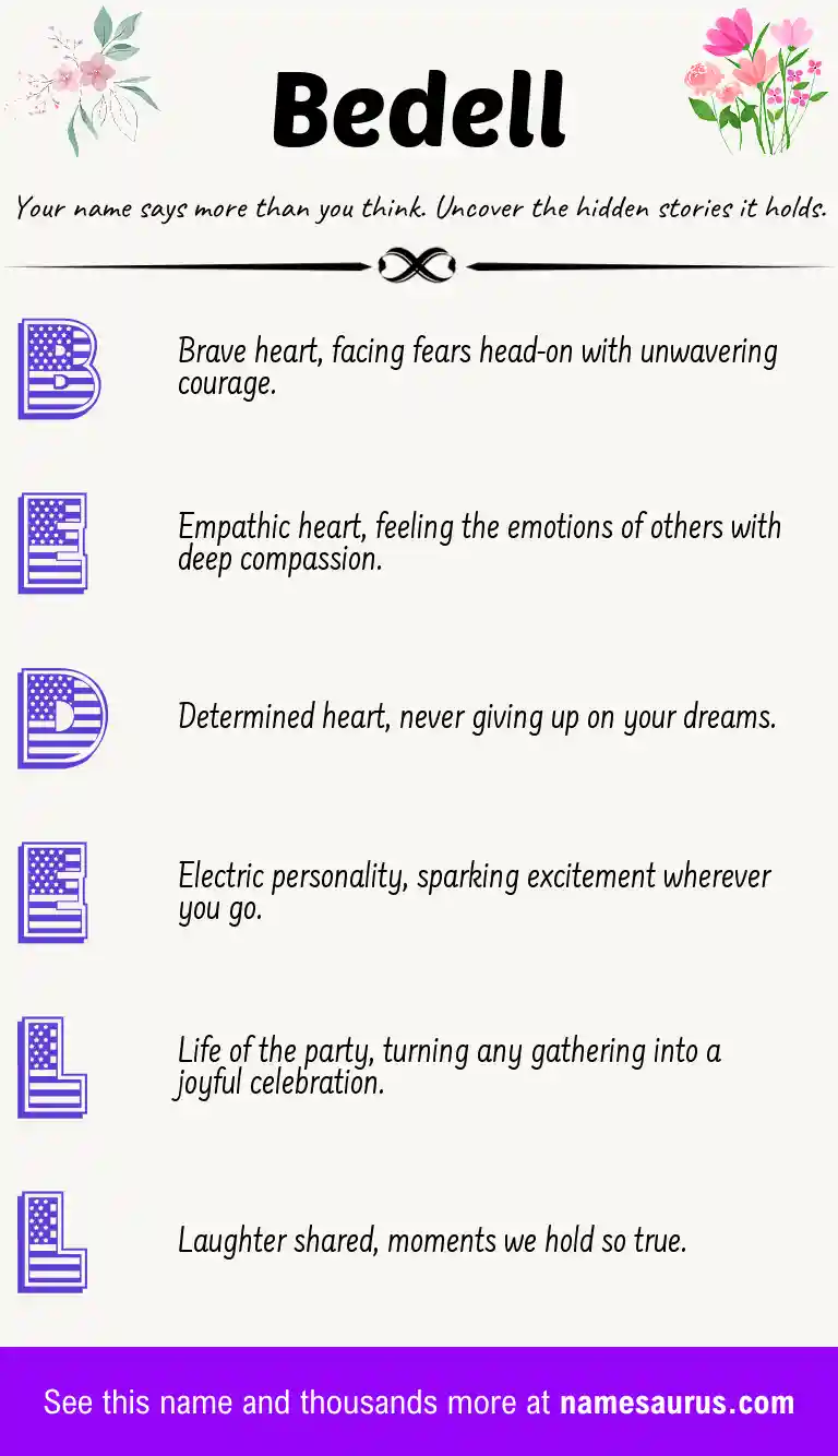 Acrostic poem about Bedell.