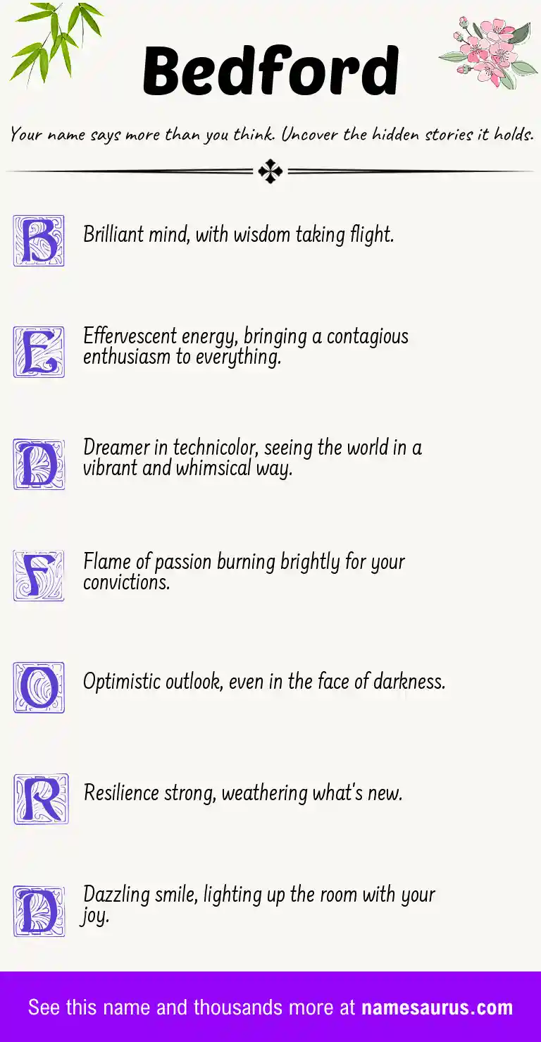 Acrostic poem about Bedford.