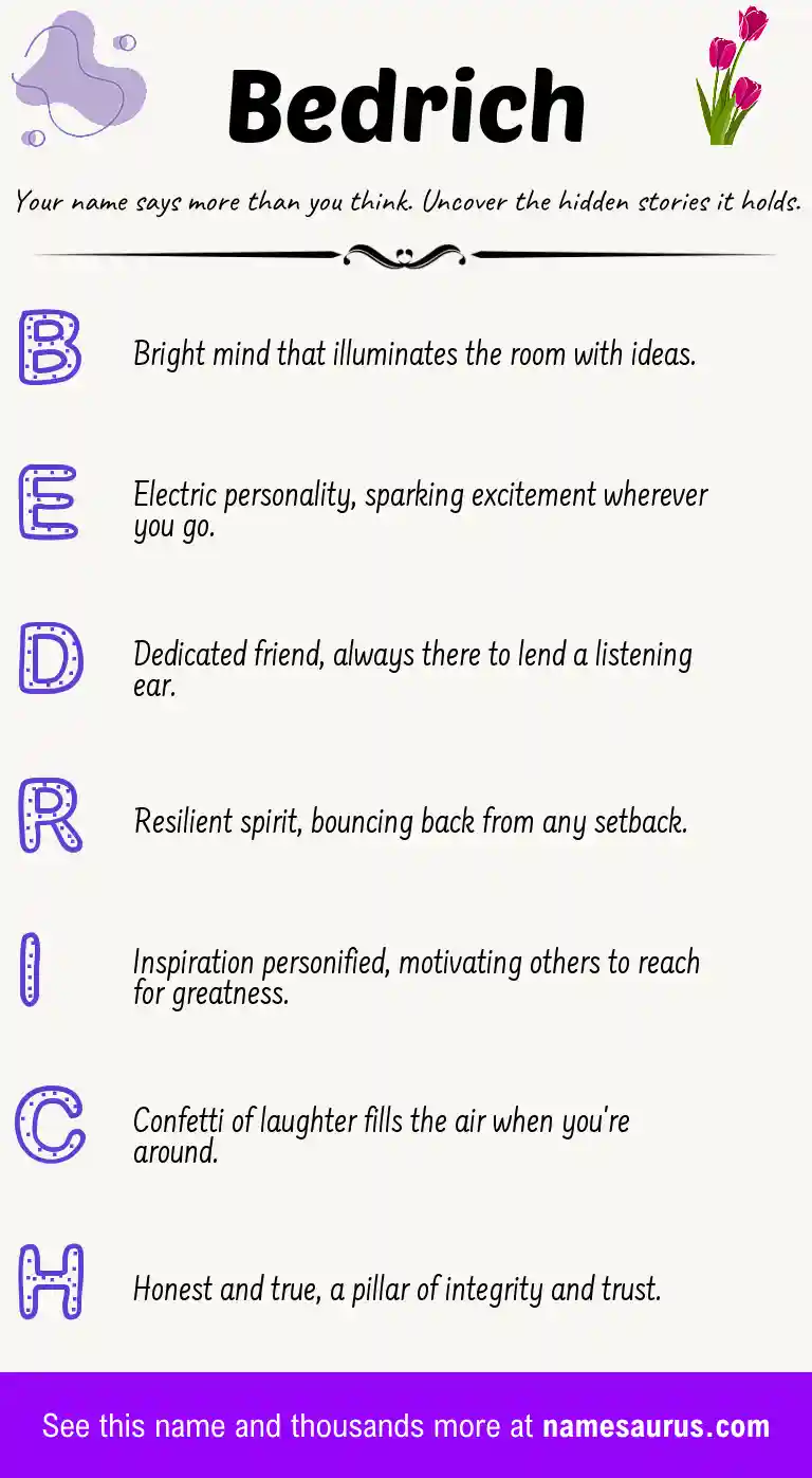 Acrostic poem about Bedrich.