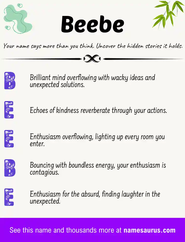 Acrostic poem about Beebe.