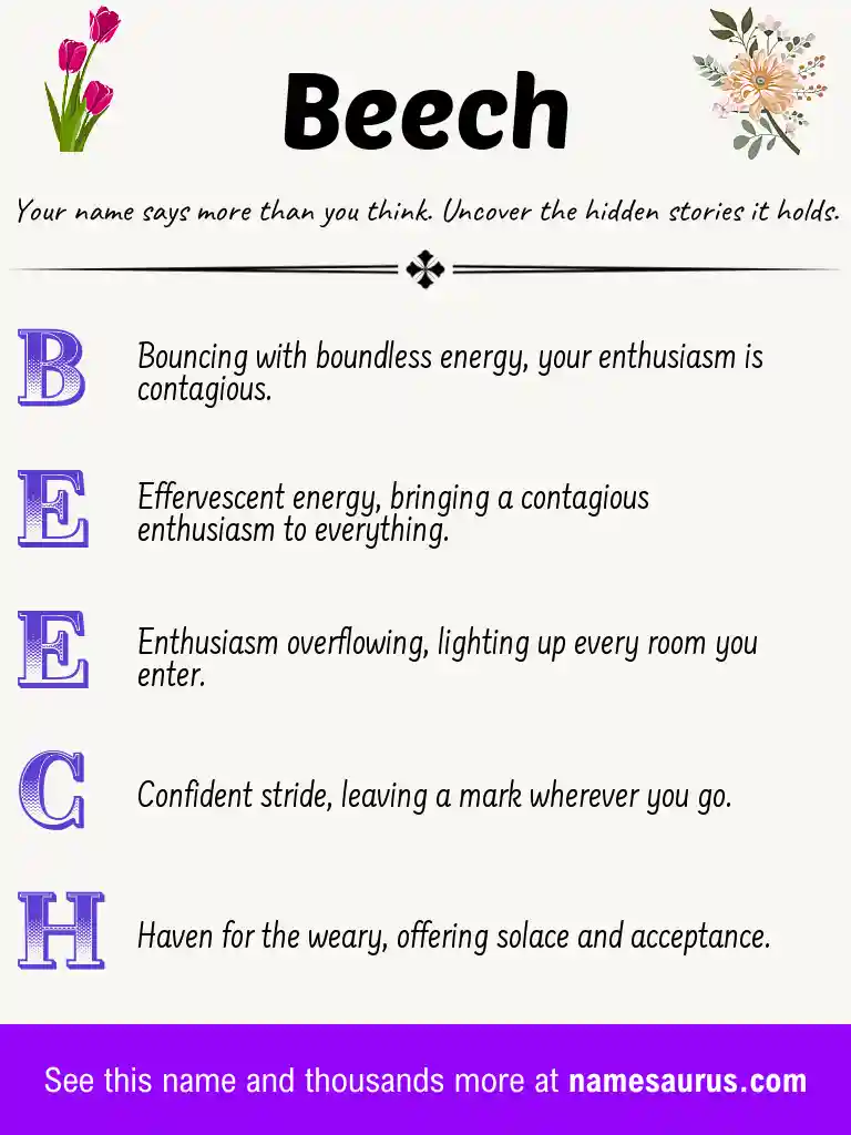 Acrostic poem about Beech.