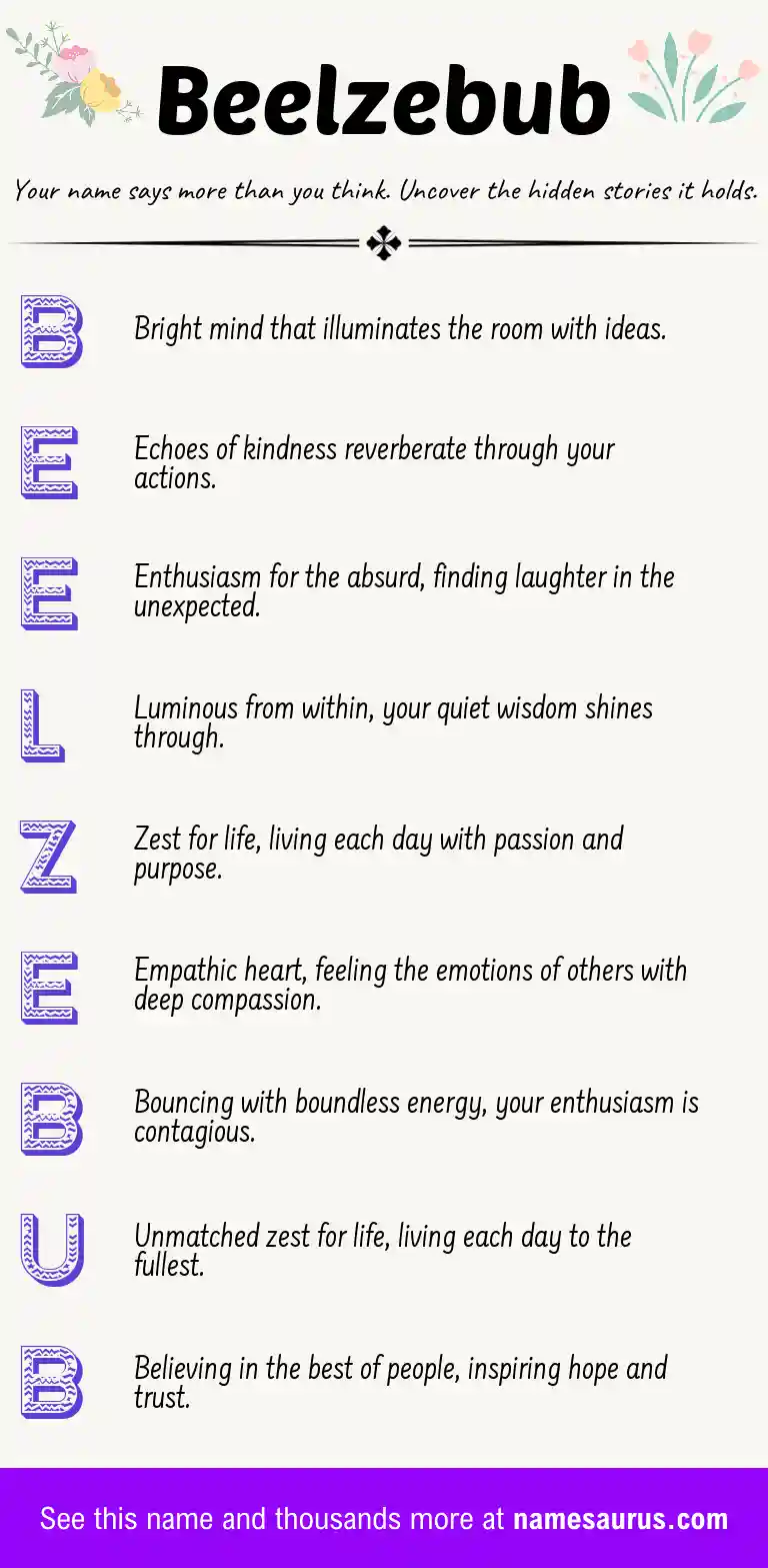 Acrostic poem about Beelzebub.