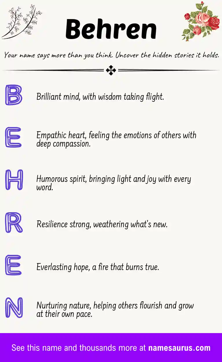 Acrostic poem about Behren.