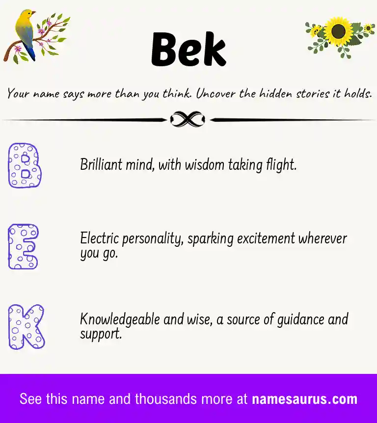 Acrostic poem about Bek.