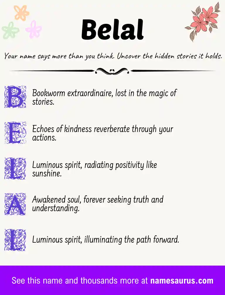 Acrostic poem about Belal.