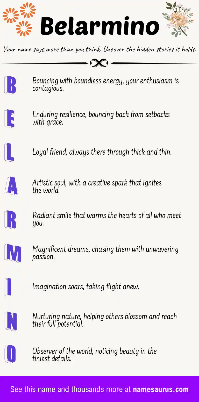 Acrostic poem about Belarmino.
