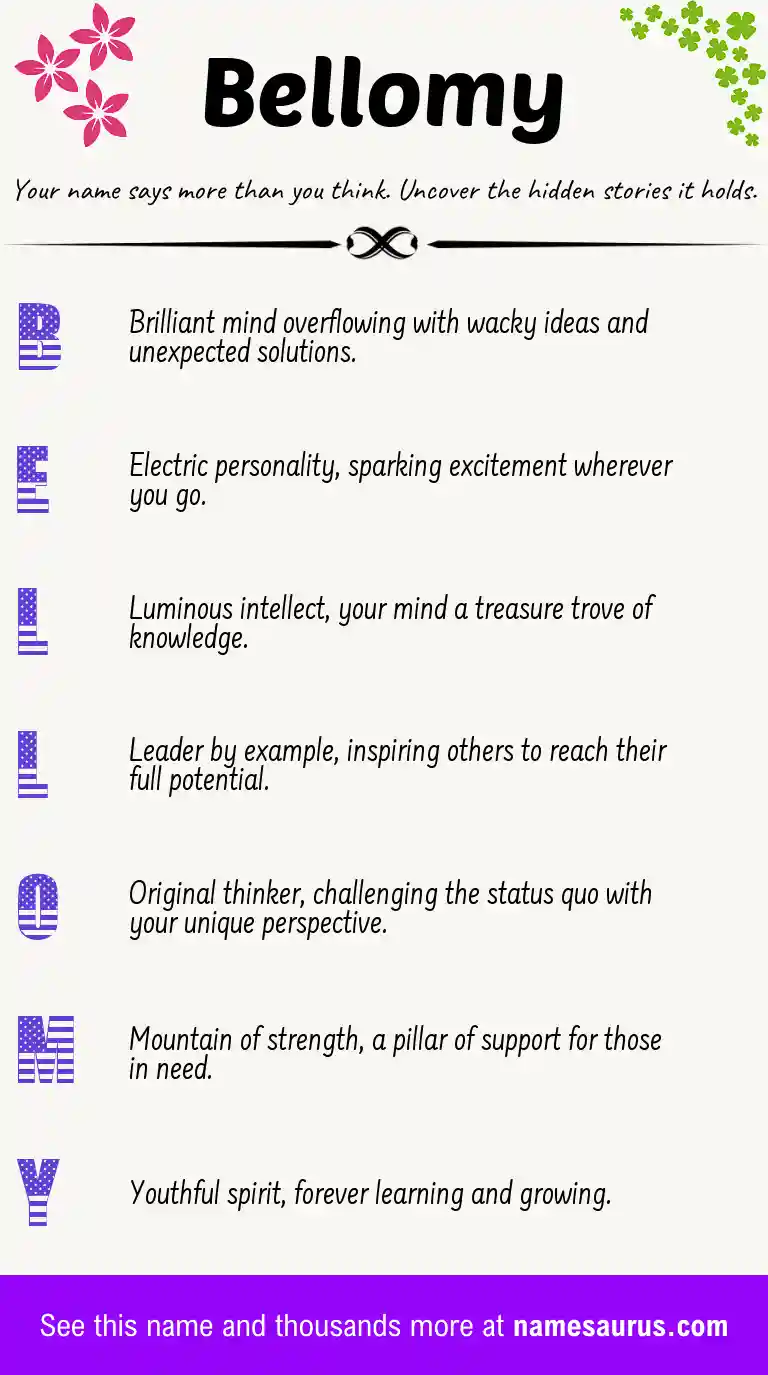 Acrostic poem about Bellomy.